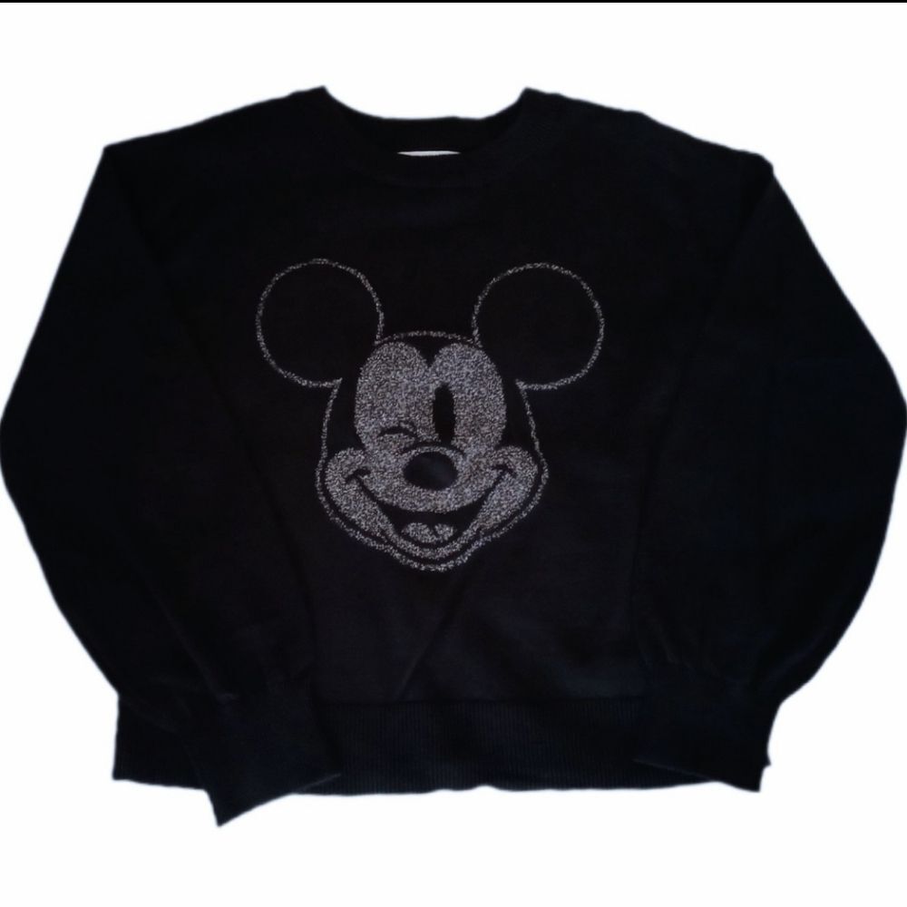 NWT GAP Kids Disney Mickey Mouse Black Sweater sz M 8 Girls